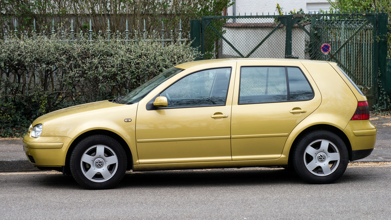 A VW Golf Mk4 parked on the street
