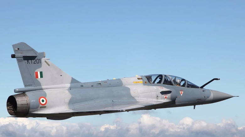 The Dassault Mirage 2000 mid-flight