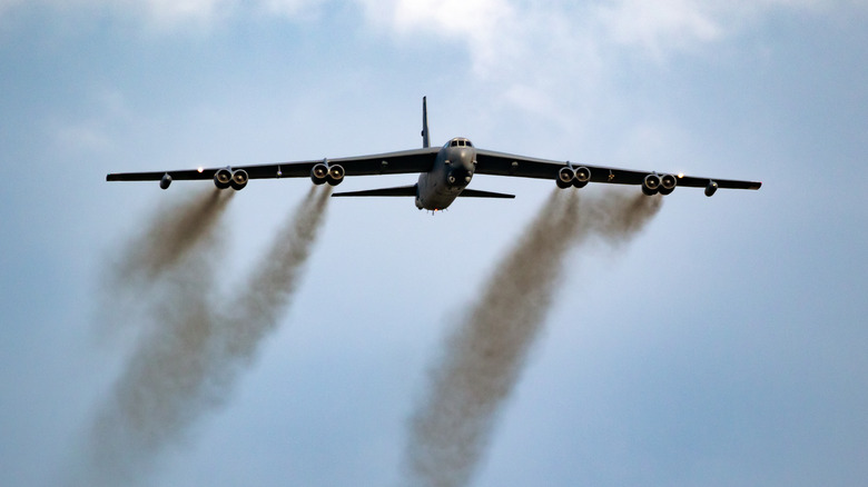 A B-52 takes off