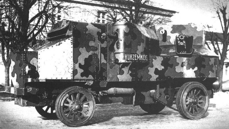 Russian Garford-Putilov Armoured Car, captured and used by the Latvian army with the name "Kurzemnieks" ("the Courlander").