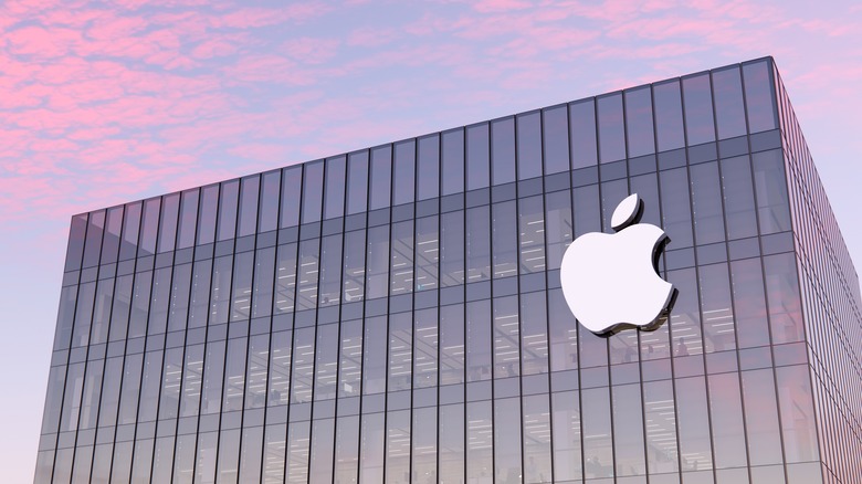 Apple logo building