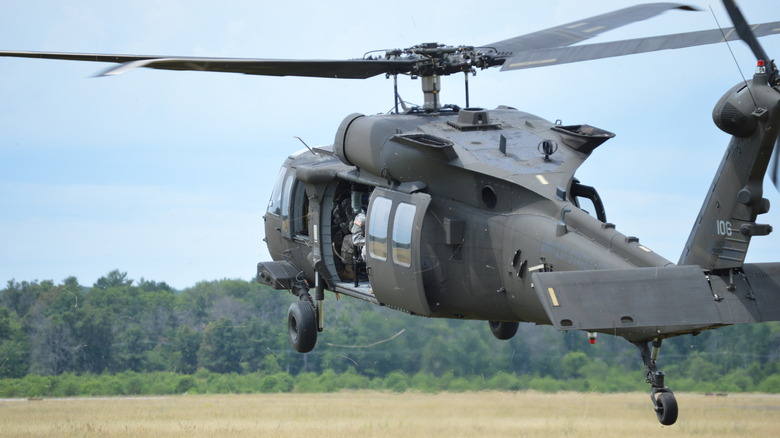 Black Hawk helicopter in flight