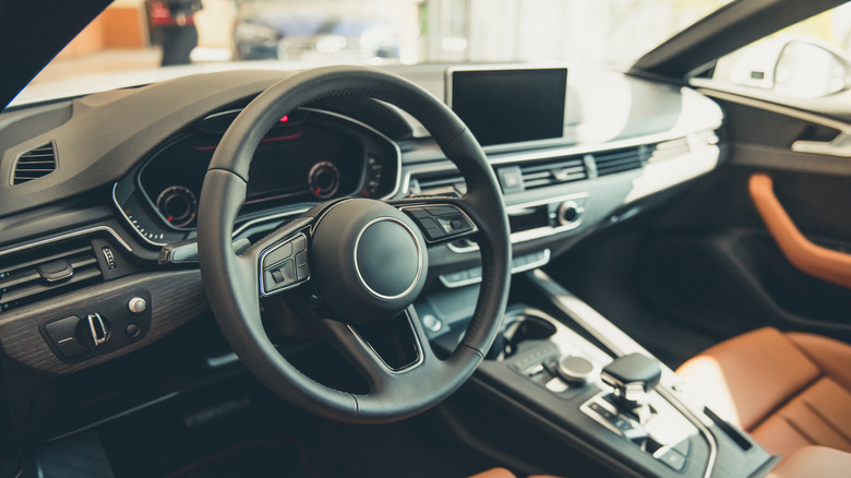 New car interior dashboard