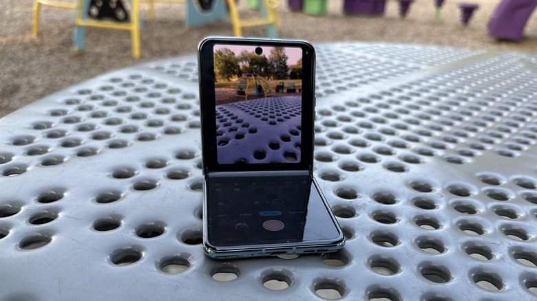 Moto Razr+ on a table