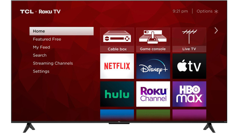 A TCL Class 4-Series TV showing a Roku TV interface