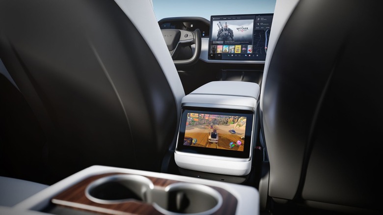 Playing video games in a Tesla Model S