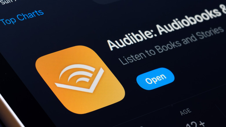 Audible app logo on a phone
