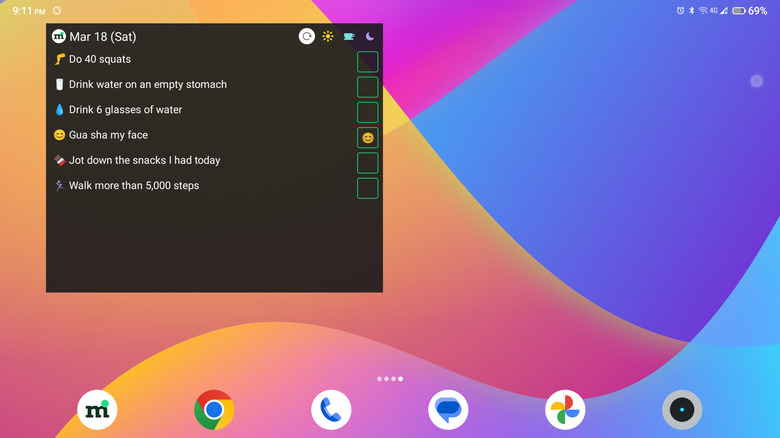 myroutine android widget