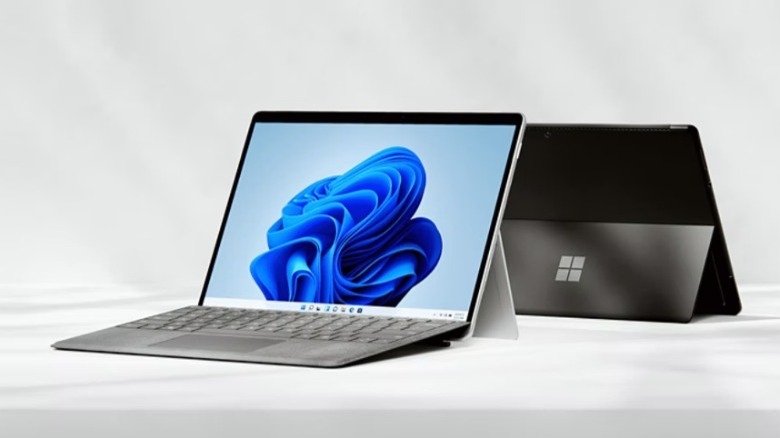 surface pro 8 on cream background