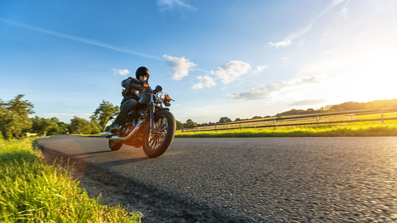 person riding motorcycle