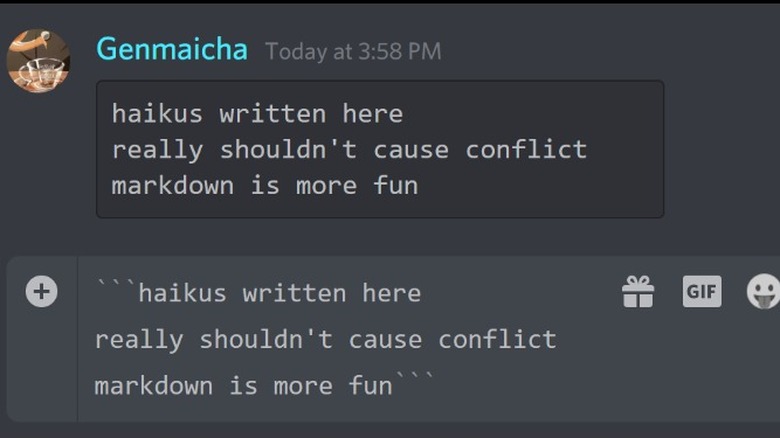 example of a multiple line code block in discord