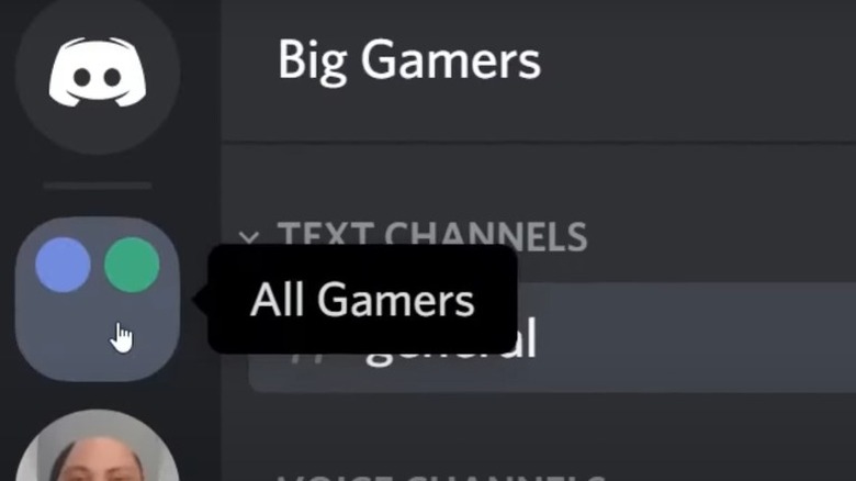closeup of new server folders in discord