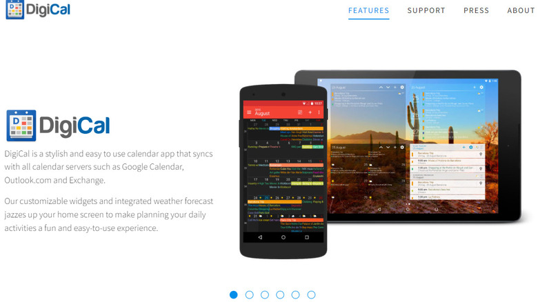 DigiCal website home page