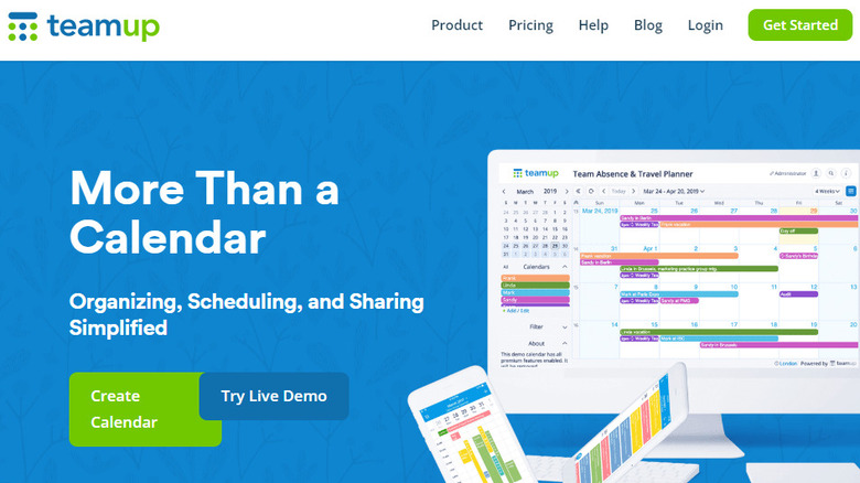 teamup website home page