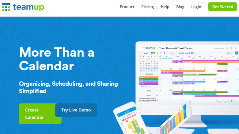 teamup website home page