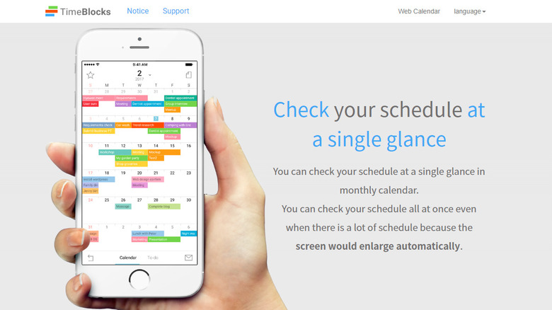 TimeBlocks website home page