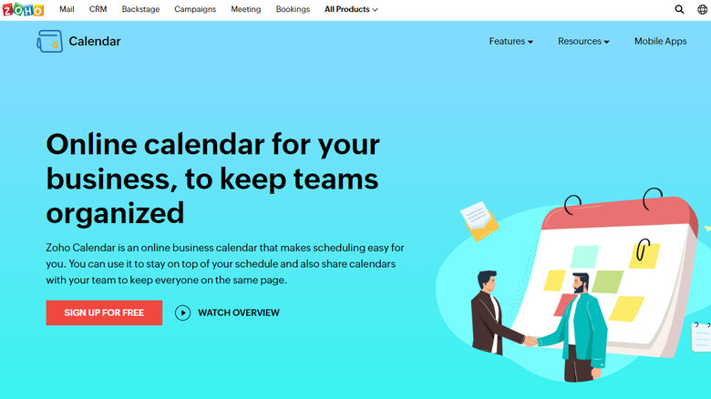 Zoho website home page