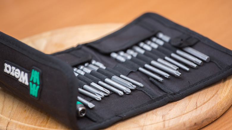Wera screwdriver bits in a tool wrap