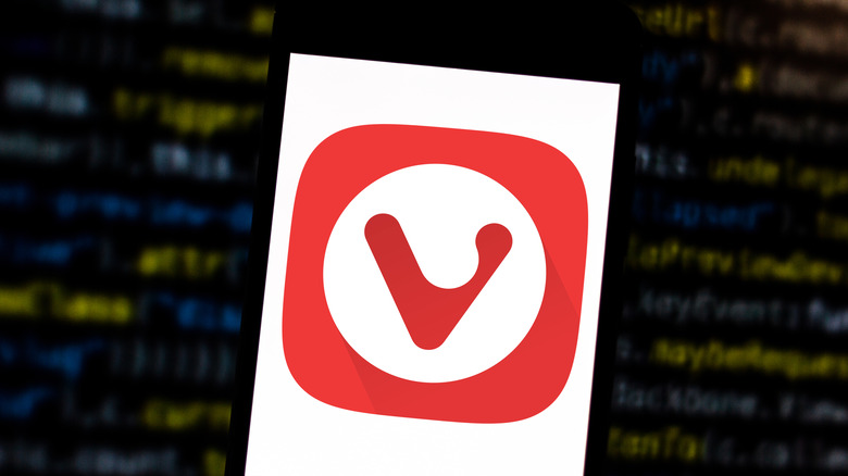 vivaldi logo on phone