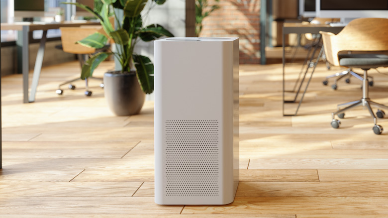 Air purifier installed in a room