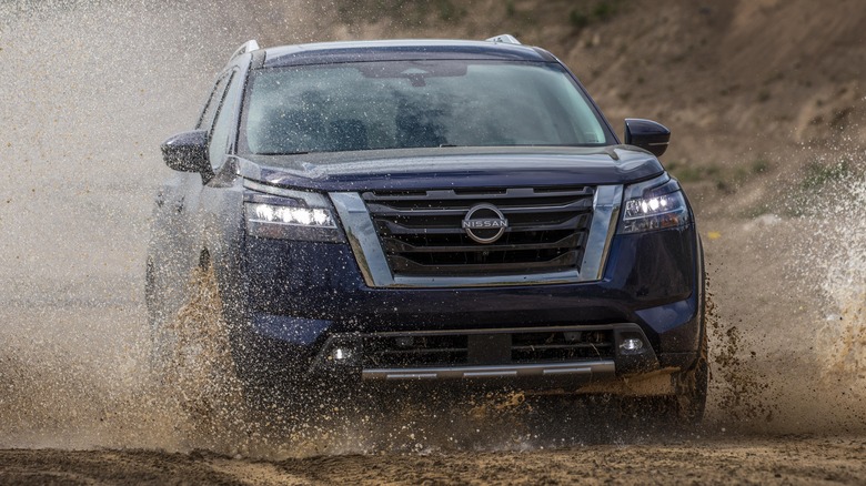 2022 Nissan Pathfinder driving off-road