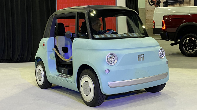 Tiny Fiat Topolino parked at the LA Auto Show