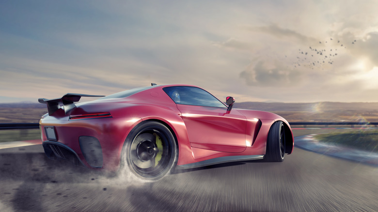 Close front 3/4 view of Koenigsegg Jesko with Michelin tire mounted on front wheel