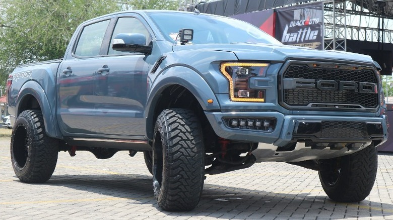 Light blue Ford F-150 Raptor