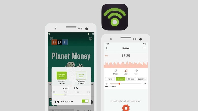podbean app logo and interface