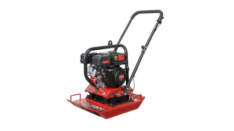 plate compactor on white background