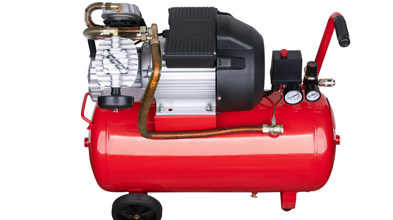 Air compressor isolated on white background