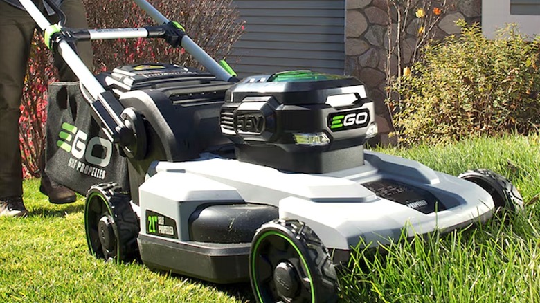 Person using EGO Push Mower