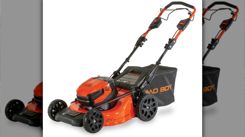 Bad Boy 80V 21-inch mower on a white background