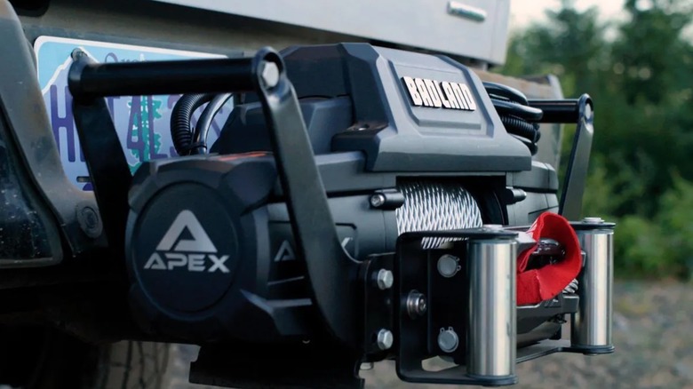 Picture showing a Badland winch attached to a 4WD vehicle