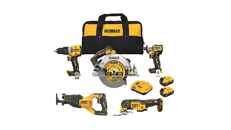 Picture showing array of DeWalt tools in the combo kit