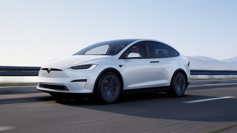Tesla Model X on the road