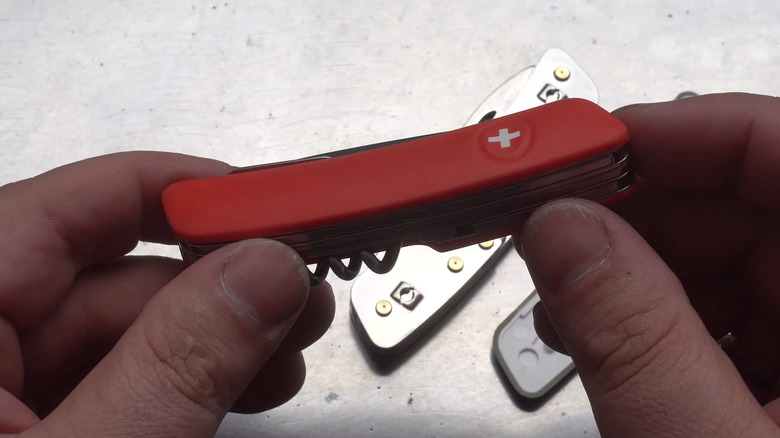 A close up of a Swiza utlility knife