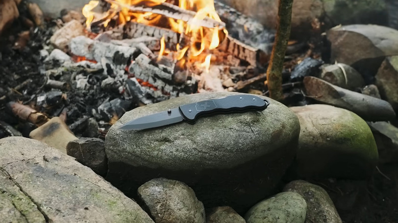 A close up shot of a Victorinox Alox knife