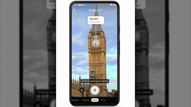 Google Lens scanning Big Ben