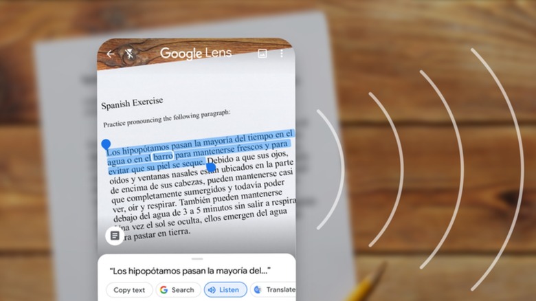 Google Lens highlighting text