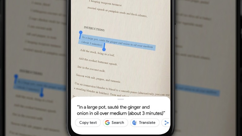 google lens search written text