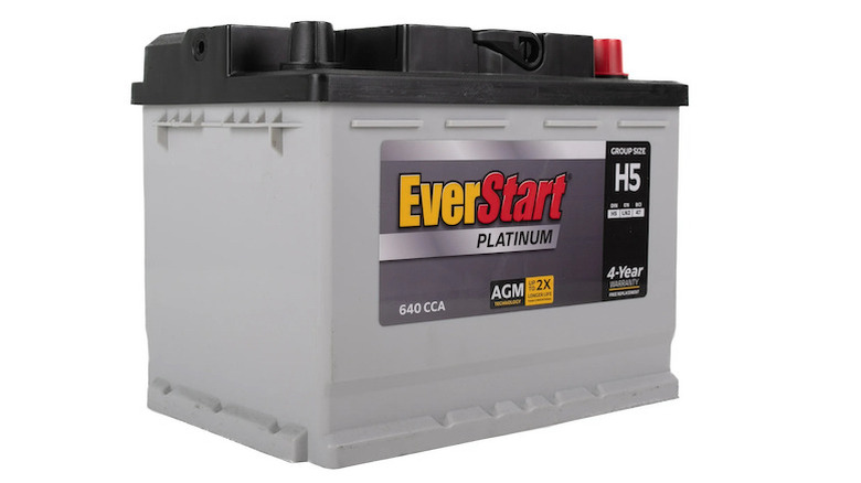 EverStart Platinum AGM H5/47 battery against a white background