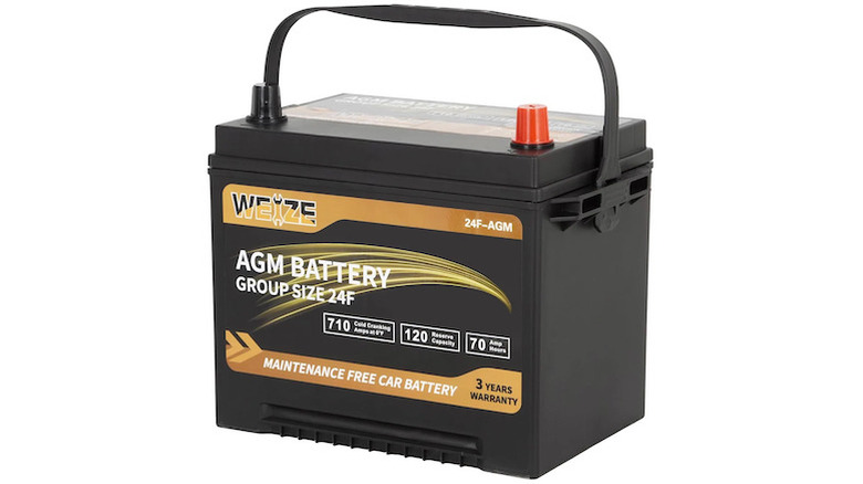 Weize Platinum 24F AGM battery against a white background