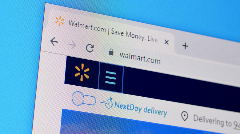 Walmart website on computer screen
