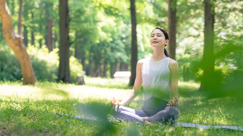Woman meditating