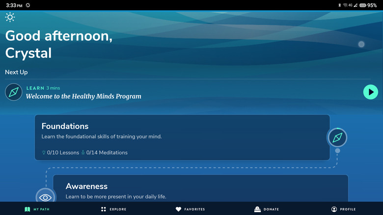 Healthy Minds app on android