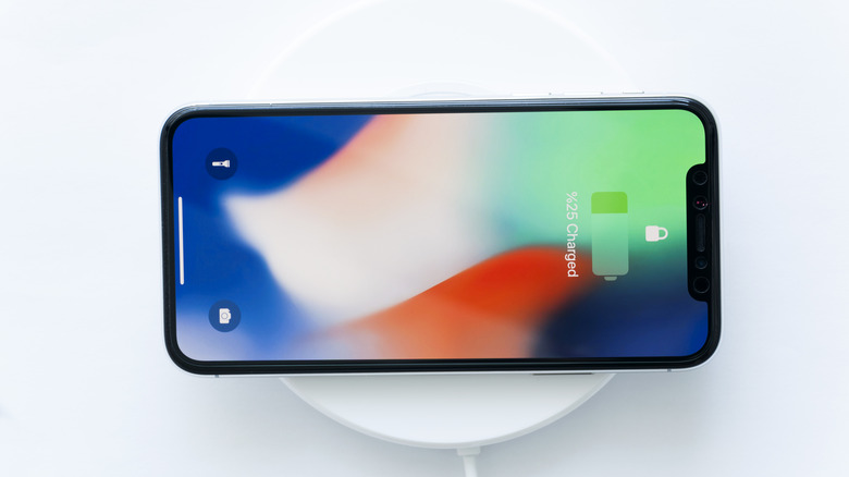 iPhone on wireless charger