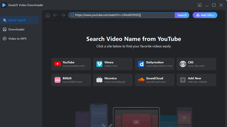EaseUS Video Downloader user interface
