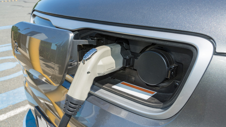 EV connected to a charger 
