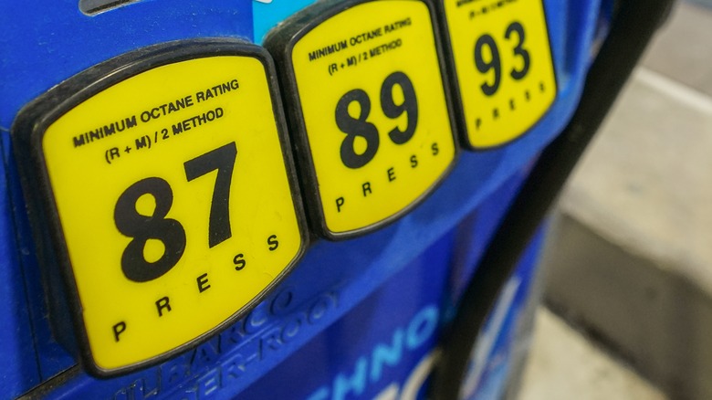 Gas pump octane buttons